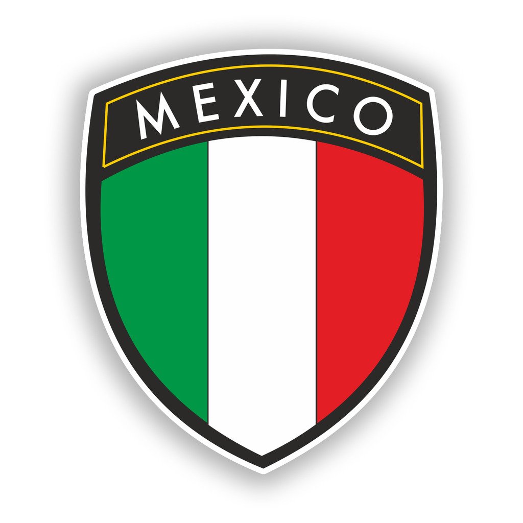 Destinationvinyl Multi 2 X 10Cm/100Mm Mexico Flag Design Vinyl Stickers Travel Luggage #10615