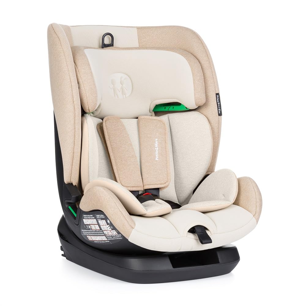 Petite&Mars Siège Auto Prime Pro ISOFIX, 76-150 cm, Groupes I/II/III, Harnais 5 Points, Appui-tête 12 Positions, Dossier Inclinable (Caramel Brown)