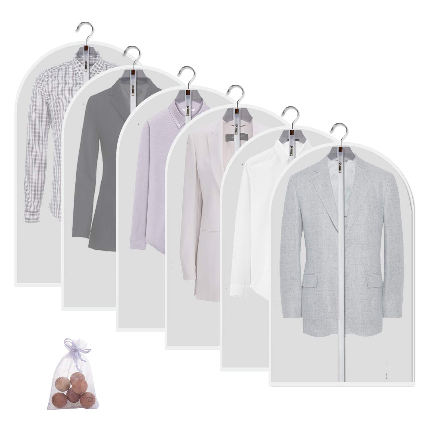 Garment Bags for Hanging Clothes with Cedar Balls