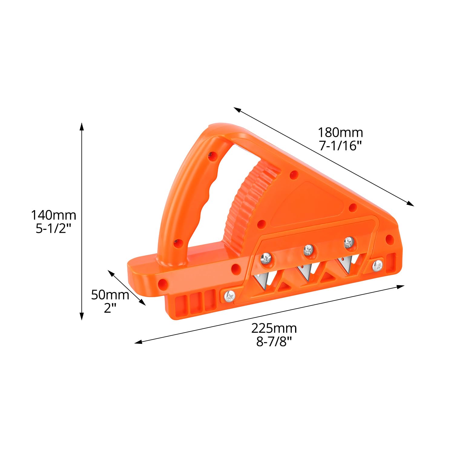 QWORK® Raboteuse de chant pour plaques de plâtre à 45° et 60°, robuste rabot plaque de platre, comprenant 10 lames de rechange