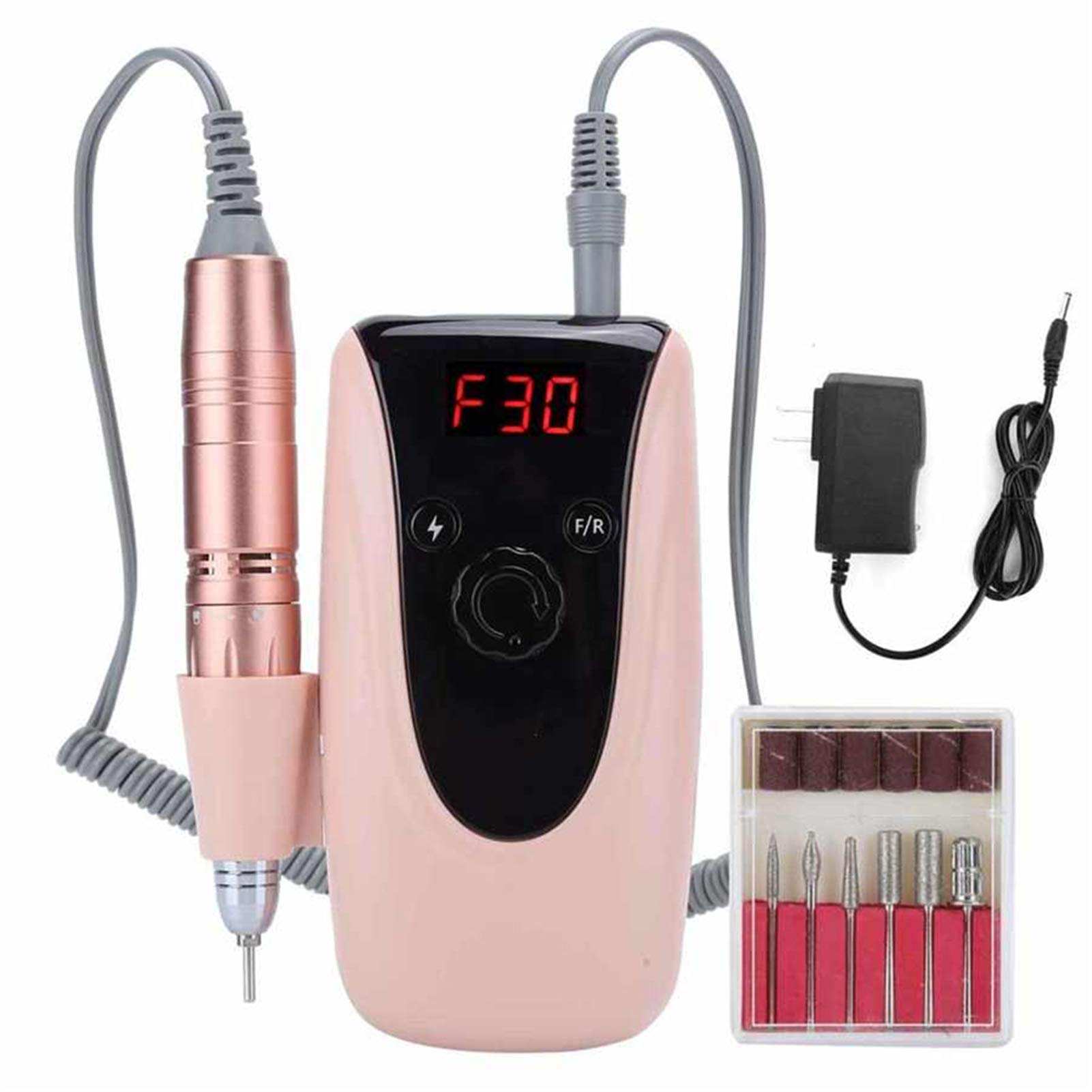 Trapano elettrico per unghie per unghie acriliche e unghie in gel, lima per unghn gel, lima per unghie elettrica portatile ricaricabile, strumenti per manicure e pedicure, lucidatura con kit