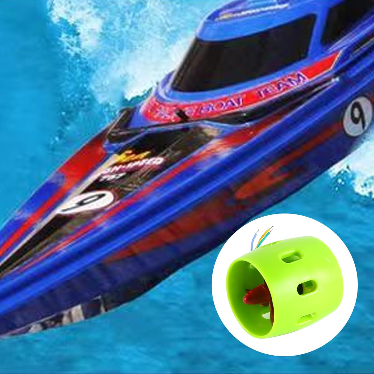 Hélices Propulsor Submarino Propulsión de Barco Motor eléctrico sin escobillas de 12-24 V para Canoa Kayak Barco de Pesca Tabla de Remo (Sentido Contrario a Las Agujas del Reloj)