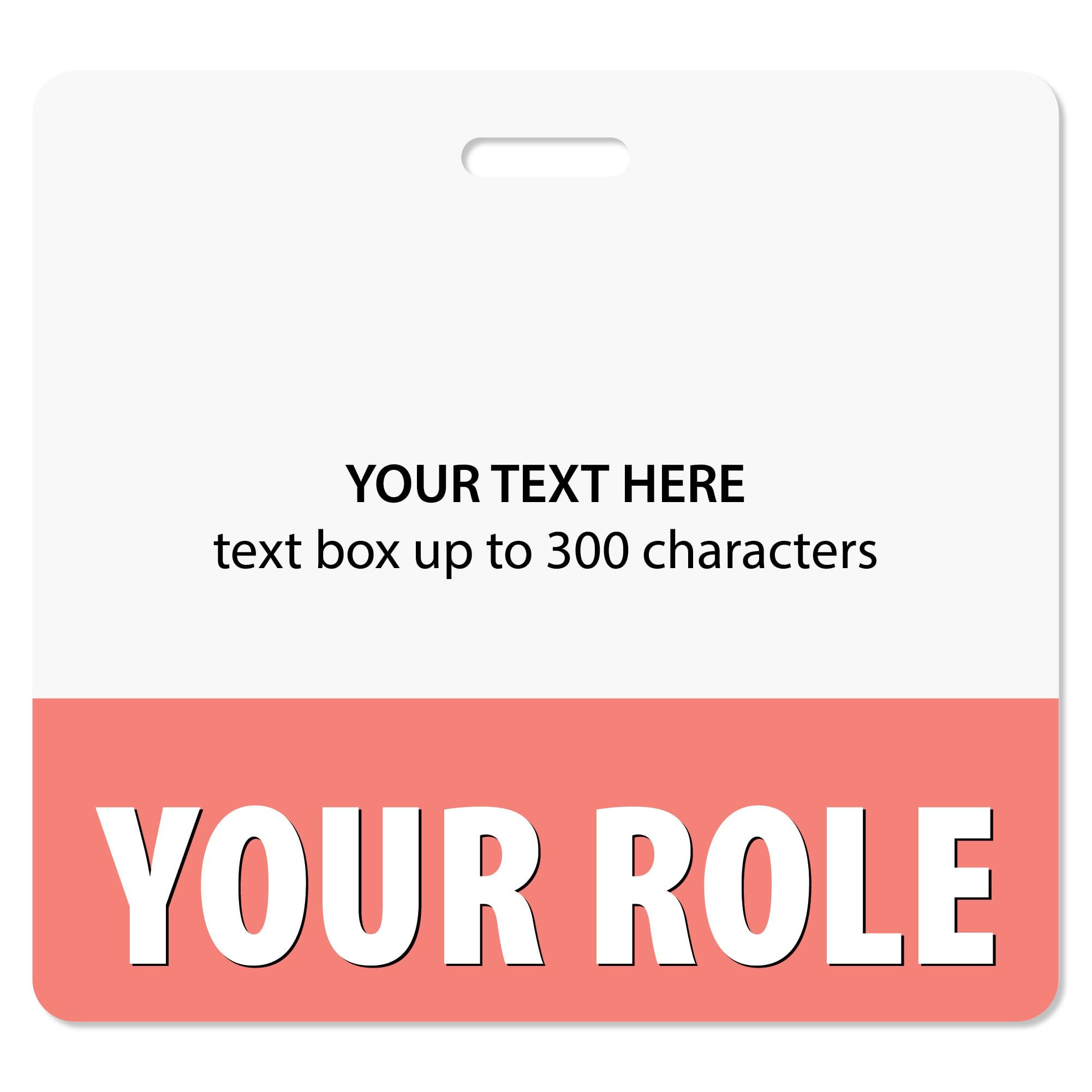 Customizable Coral Pink Horizontal Badge Buddy ID Backer Card - Double Sided Print - Durable and Water Resistant Ideal for Nurses, Doctors, and