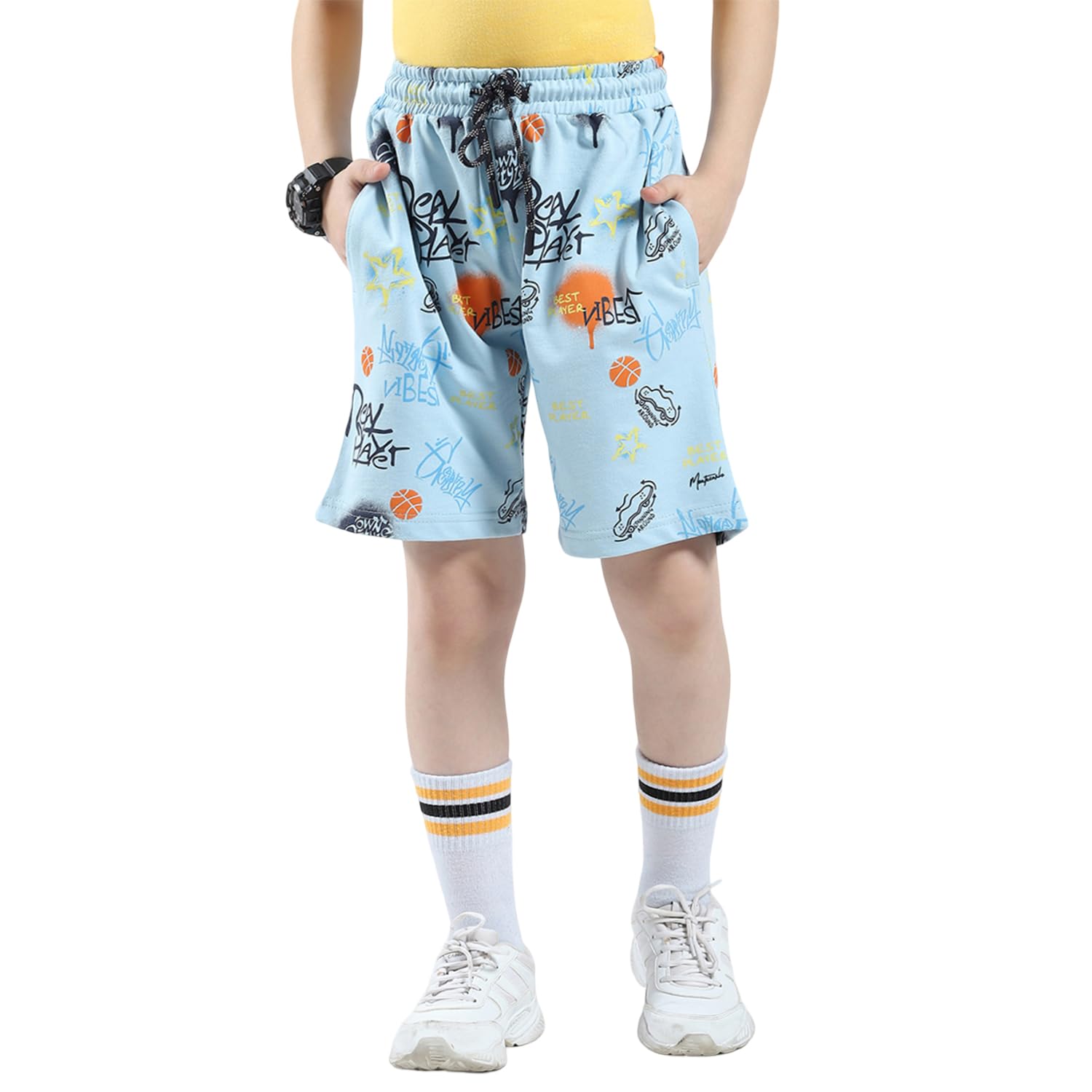 Boys Printed Bermuda Shorts | Regular Fit | Drawstring Closure | Side Pockets | Casual Wear Shorts for Boys-image-40
