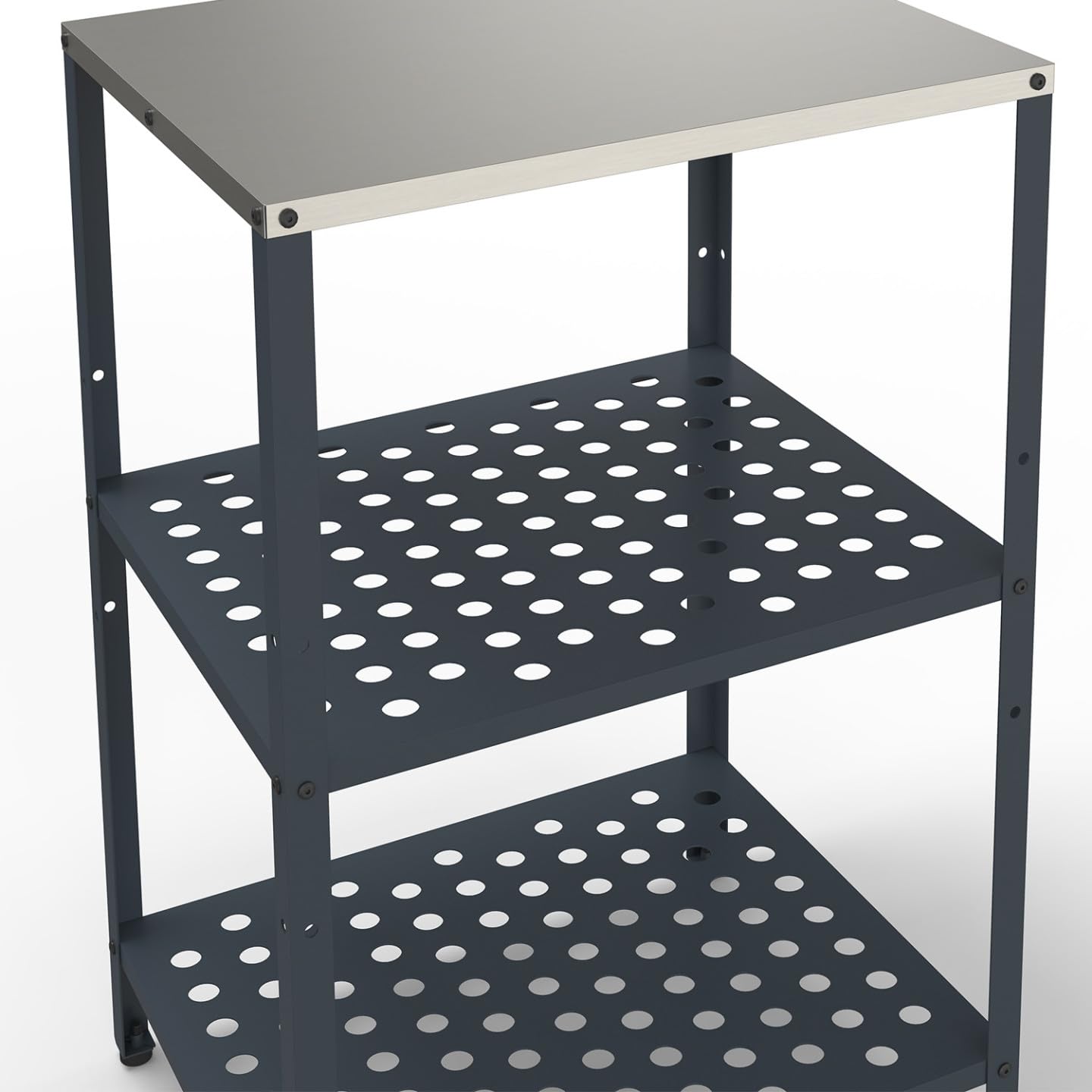 IDMarket - Meuble de Cuisine extérieure Pareo 2 étagères en Acier Gris Anthracite