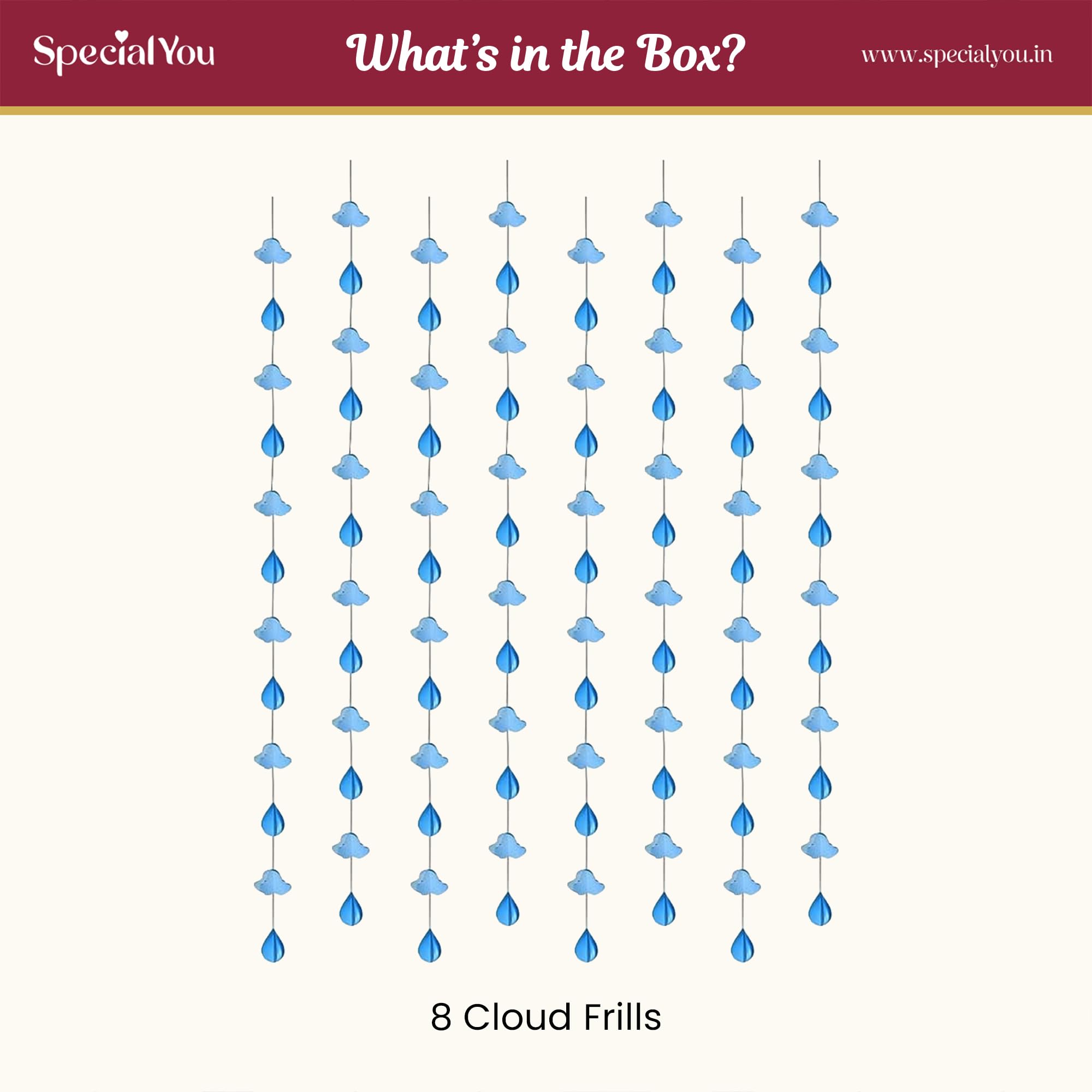 Cloud Frills Wall Hanging - 8 Paper Clouds -2 Cloud Frills Wall Hanging - 8 Paper Clouds -2