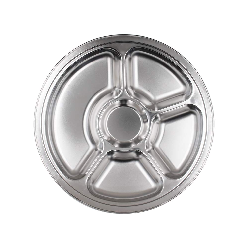 Teyyvn Lot De 4 Assiettes Plates Rondes En Acier Inoxydable Pour Camping 23, 5 Cm