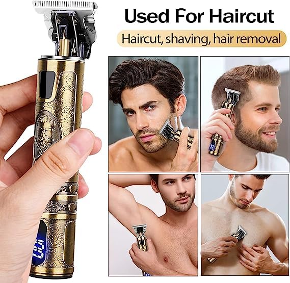 Tondeuse à cheveux électrique rechargeable avec écran LCD et hauteur 0-4 mm - 6