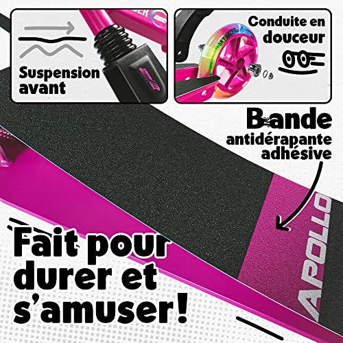 Apollo Scooter LED - Skyracer avec Roues LED 145 mm City Scooter à Suspension, City Scooter Pliable et réglable en Hauteur, Kick Scooter pour Enfants et Adolescents - Image 5