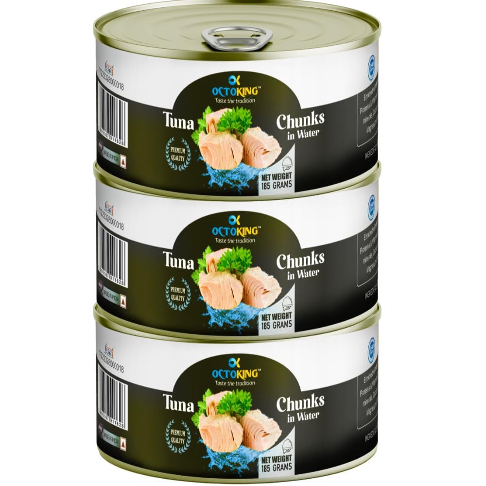 Octoking Canned Tuna Chunks in Spring Water, 185g, Pack of 3 (B0DDKN3H9G) Amazon Price History, Amazon Price Tracker