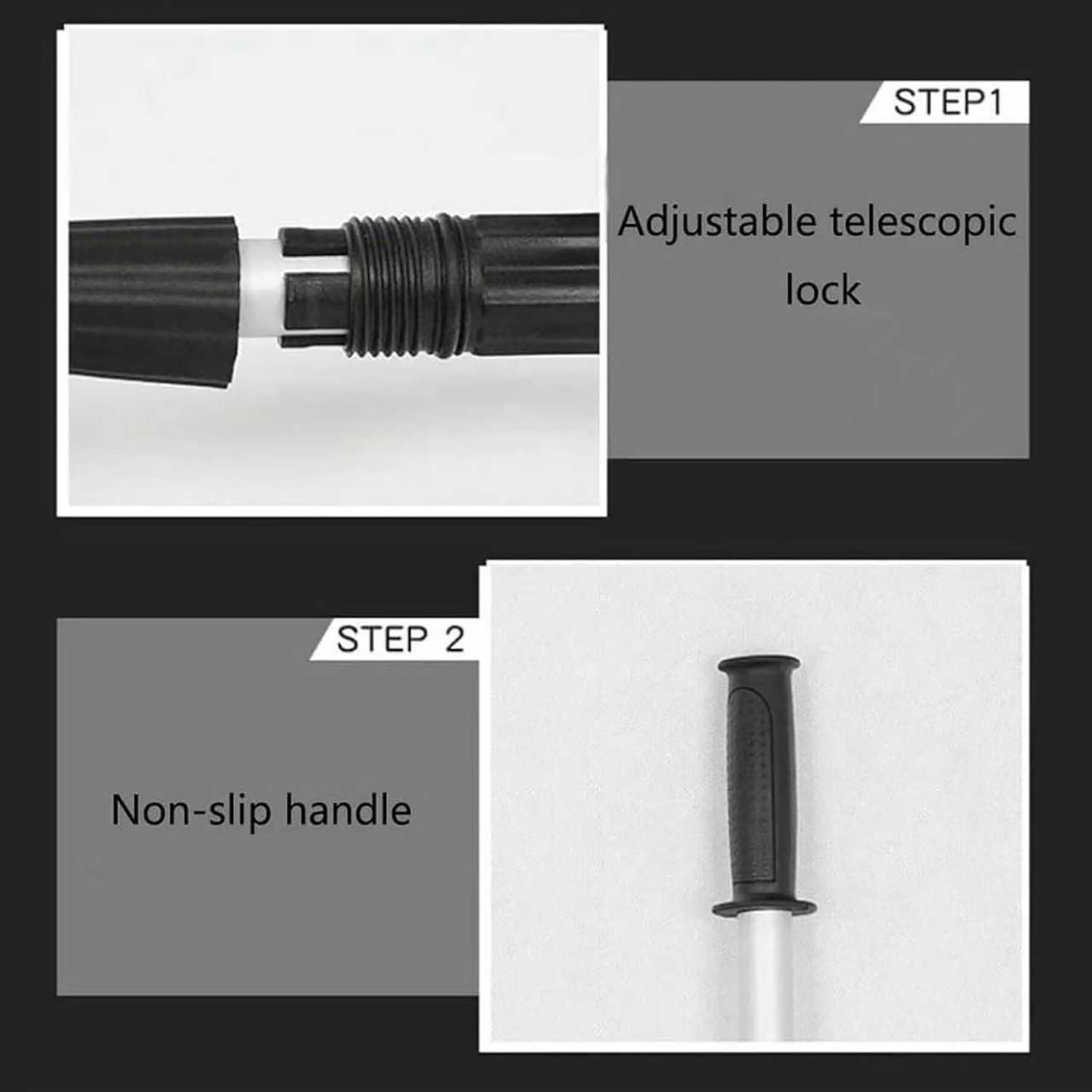 Rastrillo de nieve, ajustable de 1,9 a 6,3 m, herramienta telescópica de aluminio ligero para quitar la nieve de techo y panel solar, fácil limpieza para personas mayores