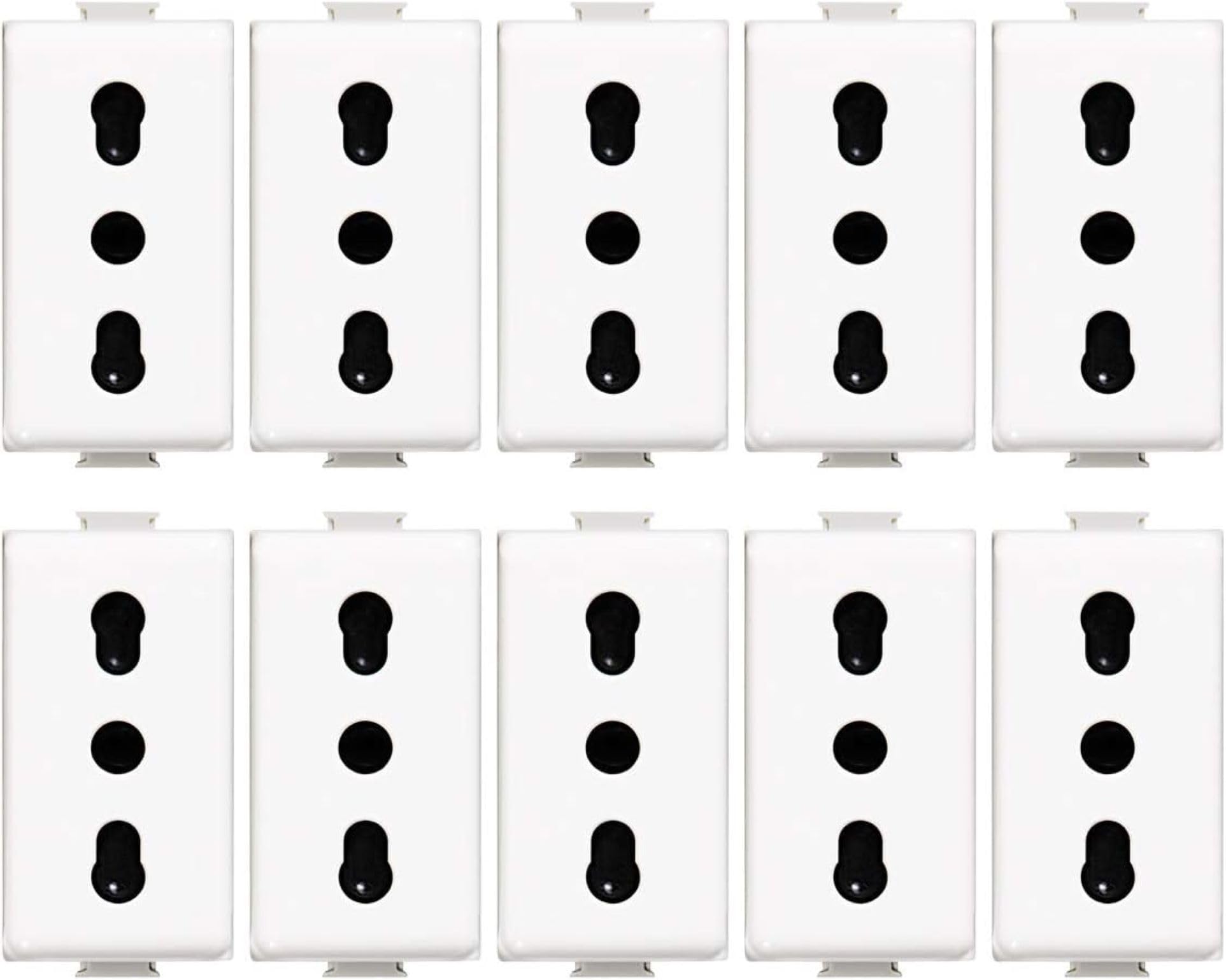 Bticino ASTAM5180 Presa Bipasso Standard Italia, Kit 10 Pezzi, Colore Bianco