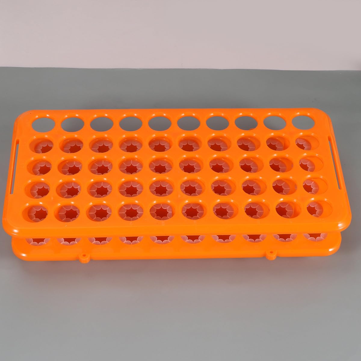 Soporte para Tubos de Ensayo Gradilla 50 Ranuras Junta de Silicona Estante Laboratorio