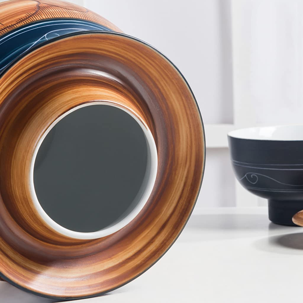 Ceramiczny słoik do marynowania warzyw, Tradycyjny chiński ceramiczny słoik do kiszenia z pokrywką uszczelką wodną, ​​duży zagęszczony kimchi(5KG)