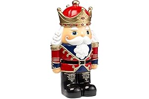 Plow & Hearth Battery-Operated Lighted Nutcracker Shorty for Indoor/Outdoor Use
