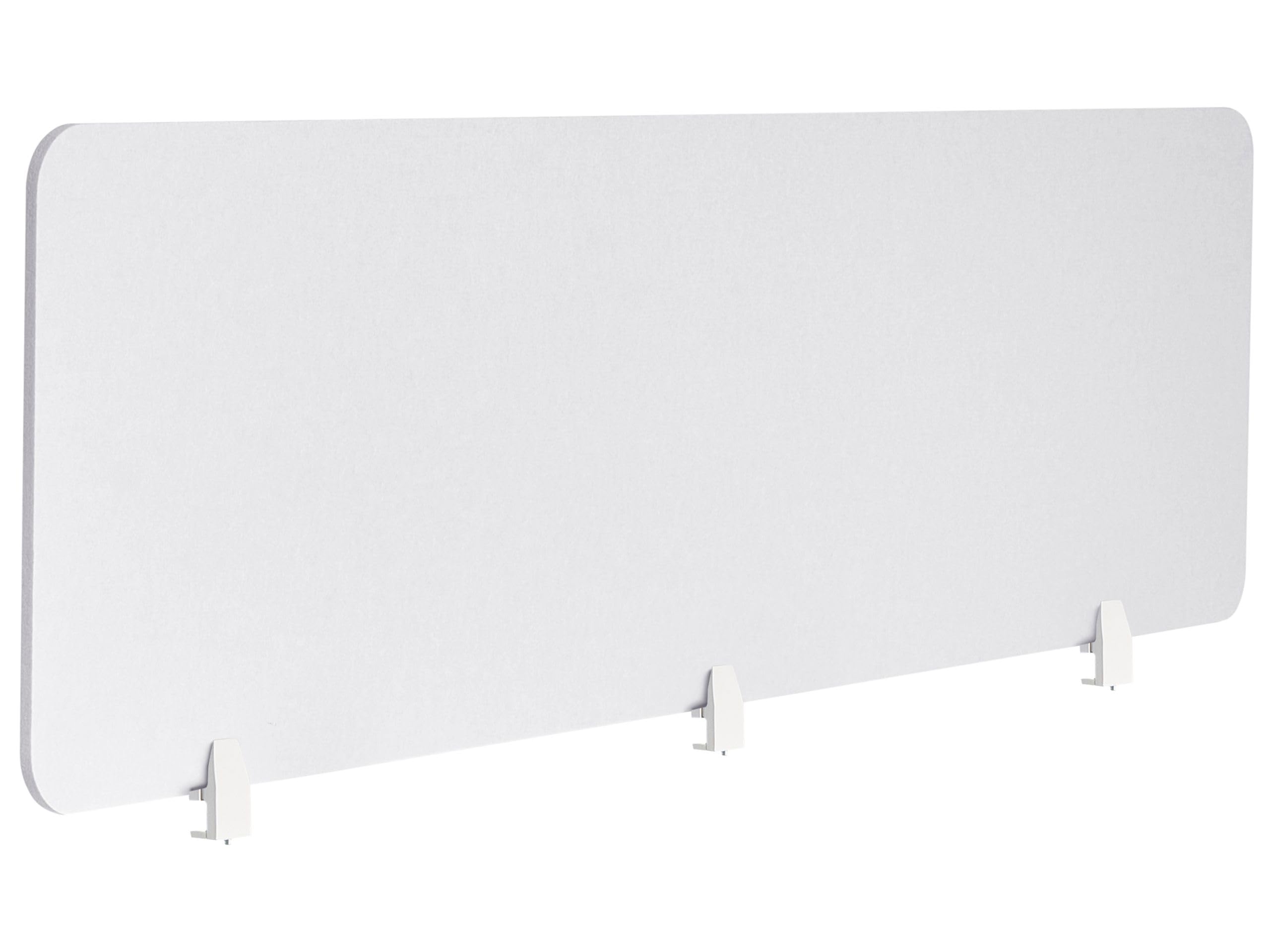 Beliani Schreibtisch Trennwand Akustik Polster cremeweiß 180 x 50 cm Schallschutz Split