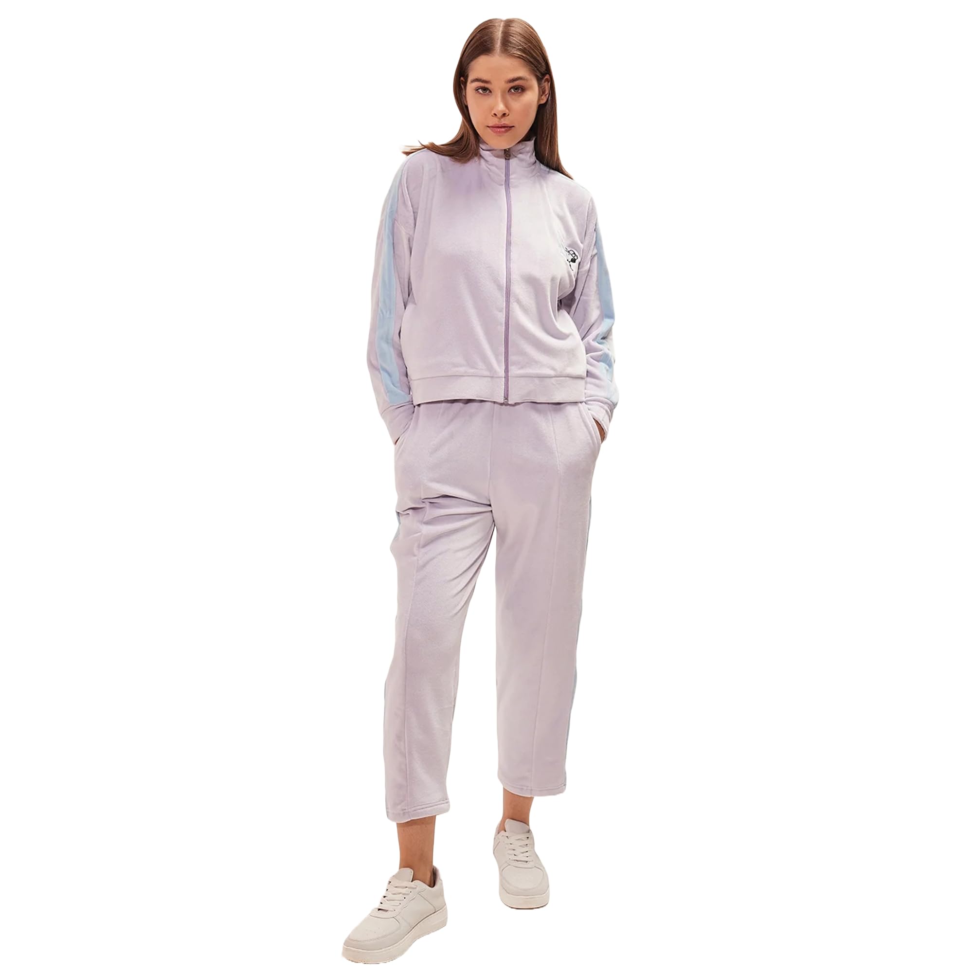 Purple Heather Luxe Velour Spandex Tracksuit for Women-image-31
