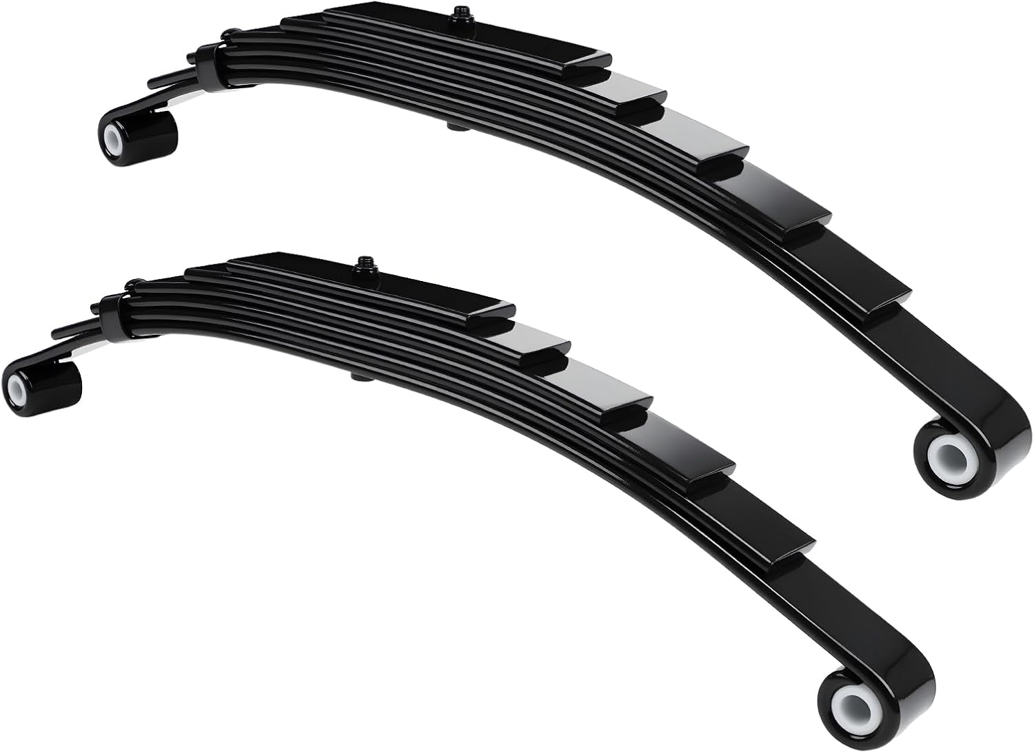 Trailer Leaf Spring 6 Leaf Double Eye 3500 lbs Cap for 7000 lbs Axle Suspension 25-1/4" Length, Heavy Duty Steel Plate Springs fits for SW6 - Set 2