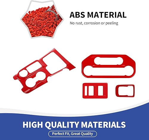 Miniatura 2 de RAZPOY Kit de moldura interior para Bronco 4 piezas cubierta del panel de palanca de cambios y calcomanía para interruptor de aire acondicionado y