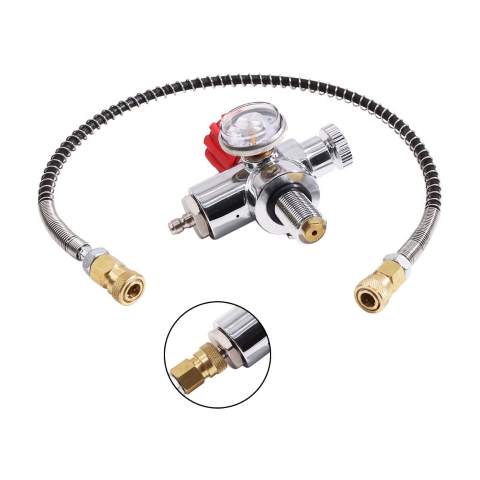 TUXING Compresseur d'air PCP haute pression PCP Paintball Valve en acier inoxydable Réservoir CO2 DIN M18 x 1,5 Rouge 4500 PSI