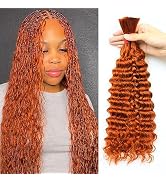 Deep Wave Bulk Human Hair for Braiding No Weft 100g (1Pack-2Bundles) 100% Unprocessed Brazilian V...