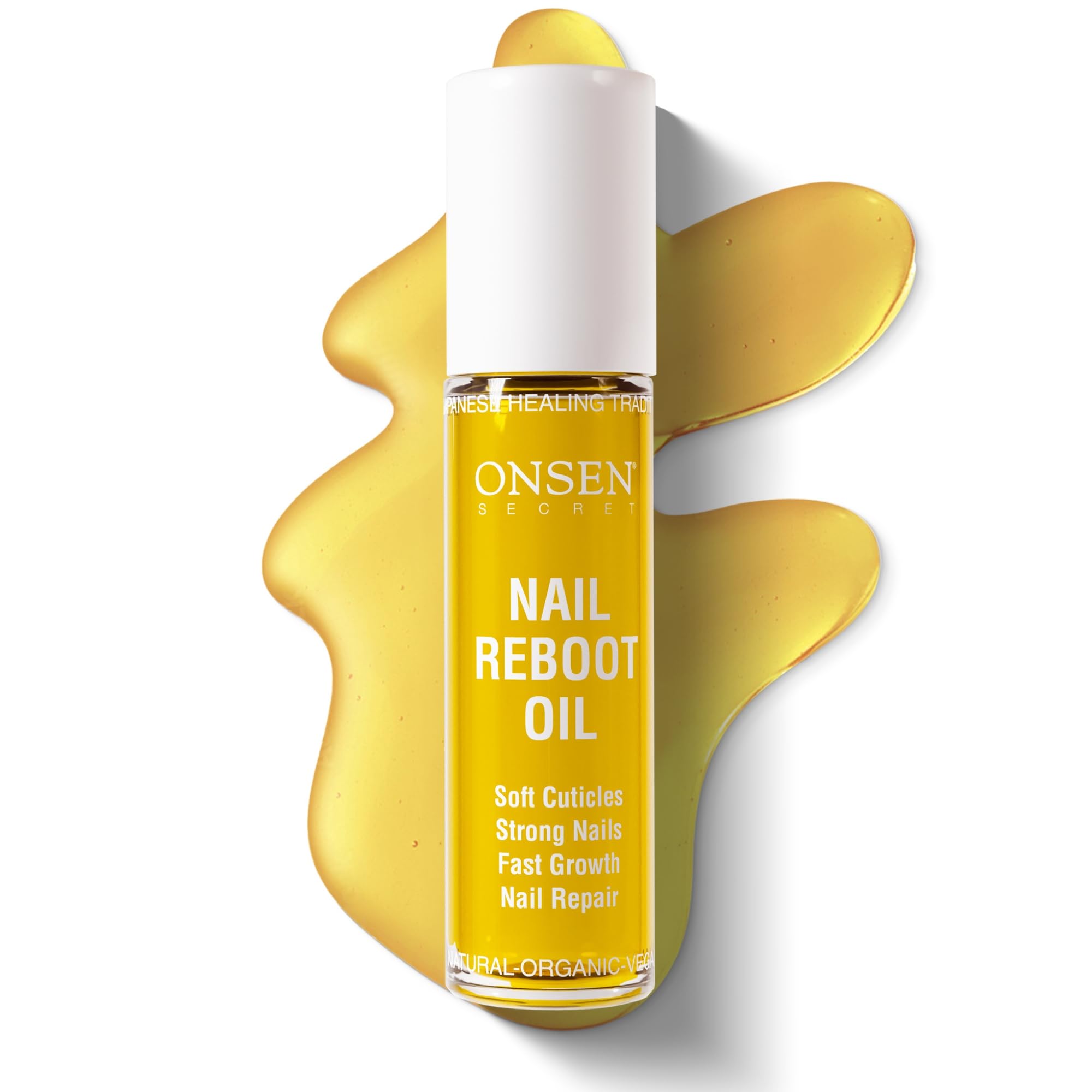 Onsen Nail Reboot Oil, 10 ml, Japanese Nail Oil Treatment for Damaged Nails, Natural Nail Care & Cuticle Repair, Visible Results for Perfect Nails
