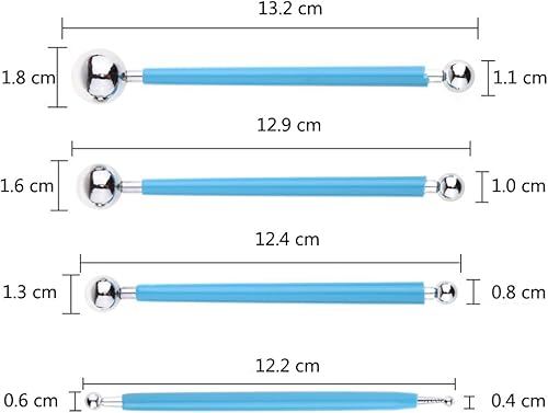 Vista 2 de Ecjiuyi 9 herramientas de escultura, 4 piezas de bolas de arcilla de cerámica de metal de doble extremo y 5 piezas de polímero de silicona de 2 vías