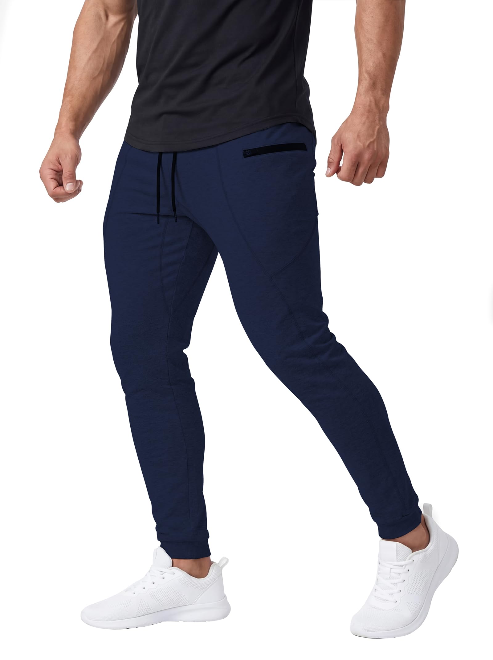 Photo 1 of MAIKANONG Mens Slim Joggers Tapered Sweatpants Navy