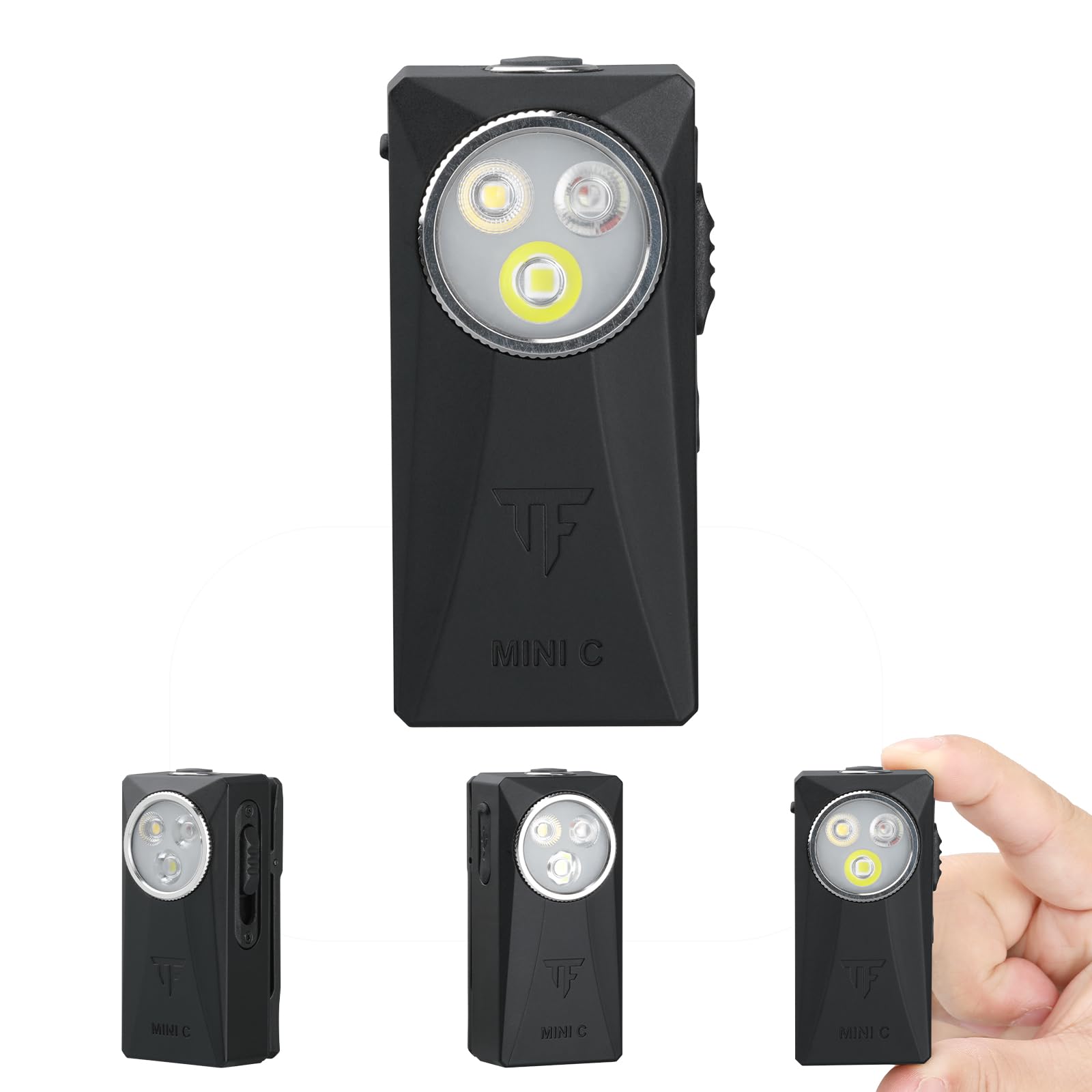 TrustFire MINIC 懐中電灯 クリップライト 小型 軽量 高輝度LEDランニング 800ルーメン 5つの光源 コンパクト USB-C充電式 IPX6防水 クリップオン 強力マグネット SOS ウォーキング 犬散歩 キャンプ ハイキング 停電 防災 自動車修理 アウトドア 登山