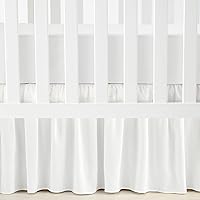 Lush Decor White Ruffle Crib Skirt 16" Drop - OEKO-TEX Certified, Machine Washable Nursery Bedding Essential