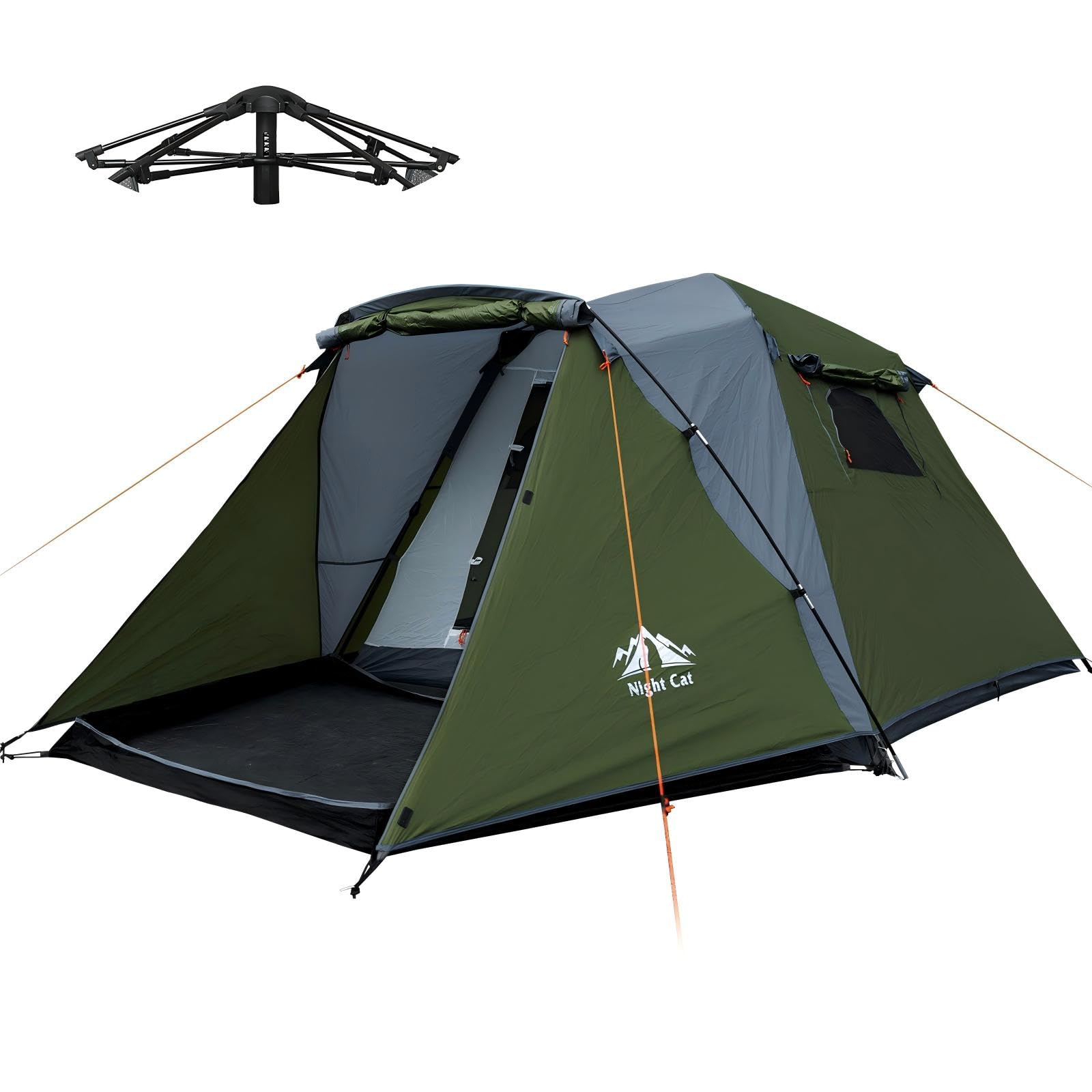 Night Cat Pop Up Zelt Wasserdicht: Wurfzelt for 3 4 Personen Mann Einfache Einstellung für Camping Wandern
