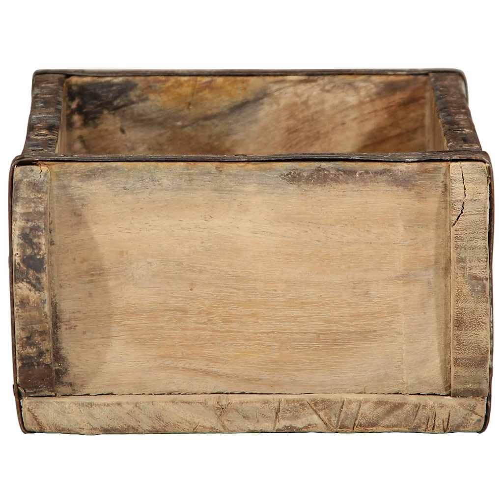Bandejas de madera maciza de color marrón, 30 x 15 x 9 cm, juego de 4 piezas con superficie mate para interior y exterior, versátil como bandeja de servicio y almacenamiento
