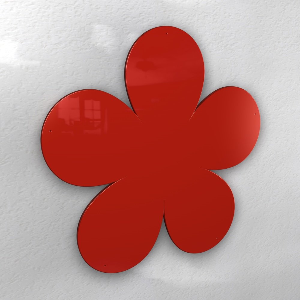 Blume Magnetwand - viele XXL groß Hochglanz (rot (RAL 3020 verkehrsrot glänzend))