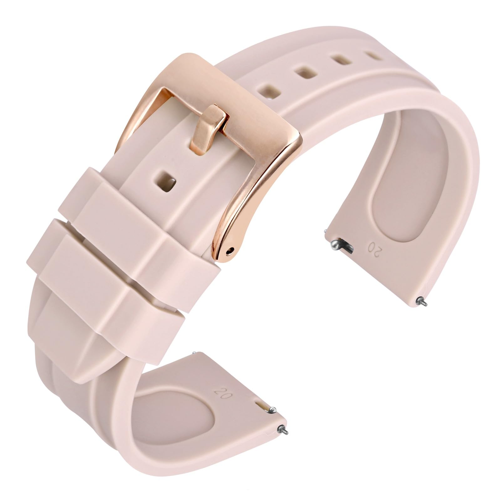 ANNEFIT Silicone Watch Bands 16mm 18mm 20mm 22mm, Quick Release Waterproof Replacement Strap for Men Women