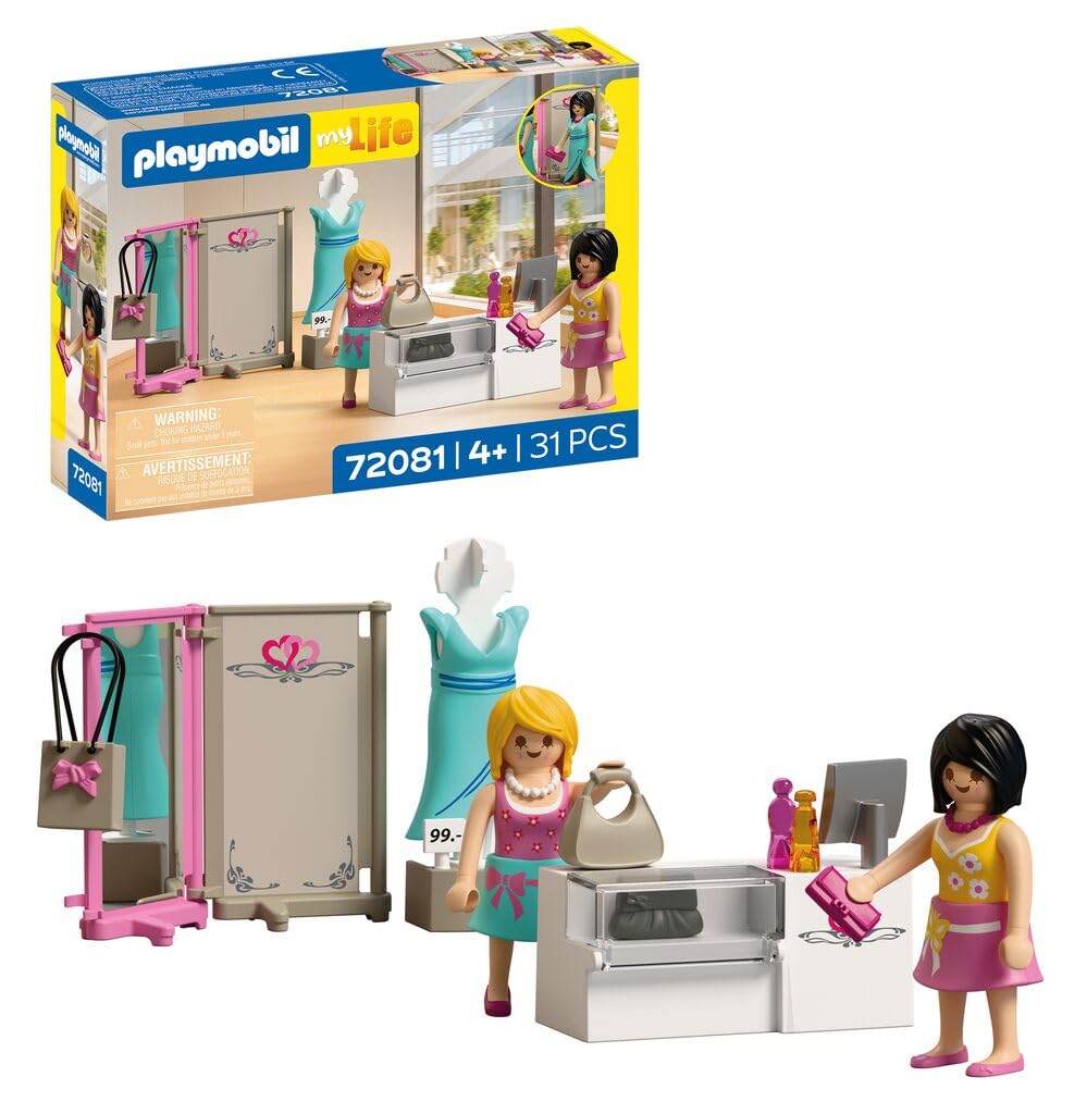 Playmobil MyLife Fashion Boutique, 2 figures with mannequin and sales counter, Promotes creativity, Children's toy for ages 4 and up, 72081
