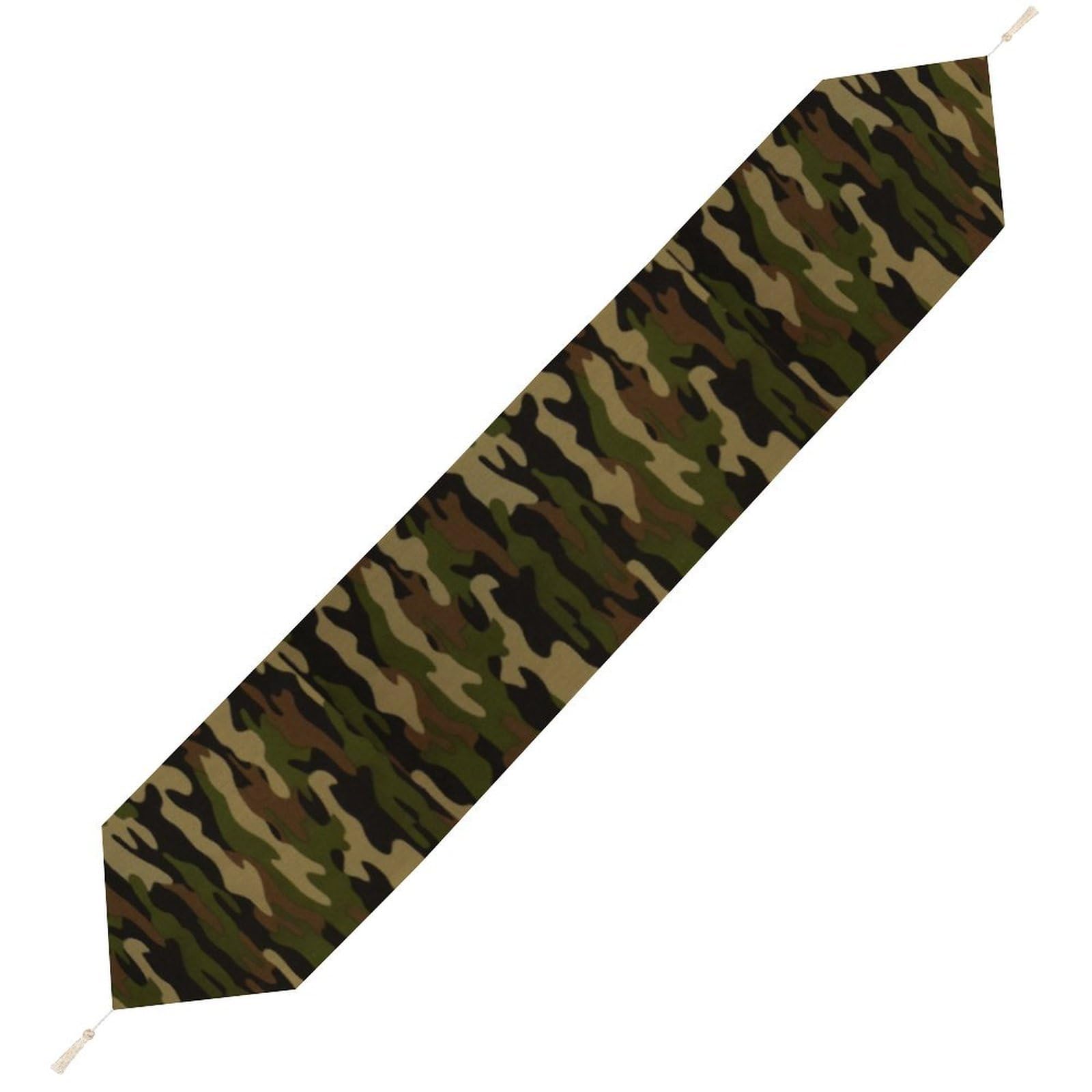 JZemdybill 229*33cm Table Runner with Tassel, Army Camouflage Table Runner, Table Decoration for Kitchen, Party, Restaurant