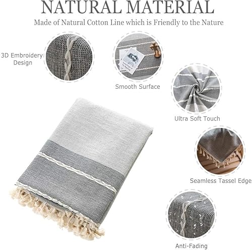 Miniatura 10 de Pahajim - Mantel rectangular de peso de lino y algodón, resistente al polvo, para fiestas, para la cocina, para cenas