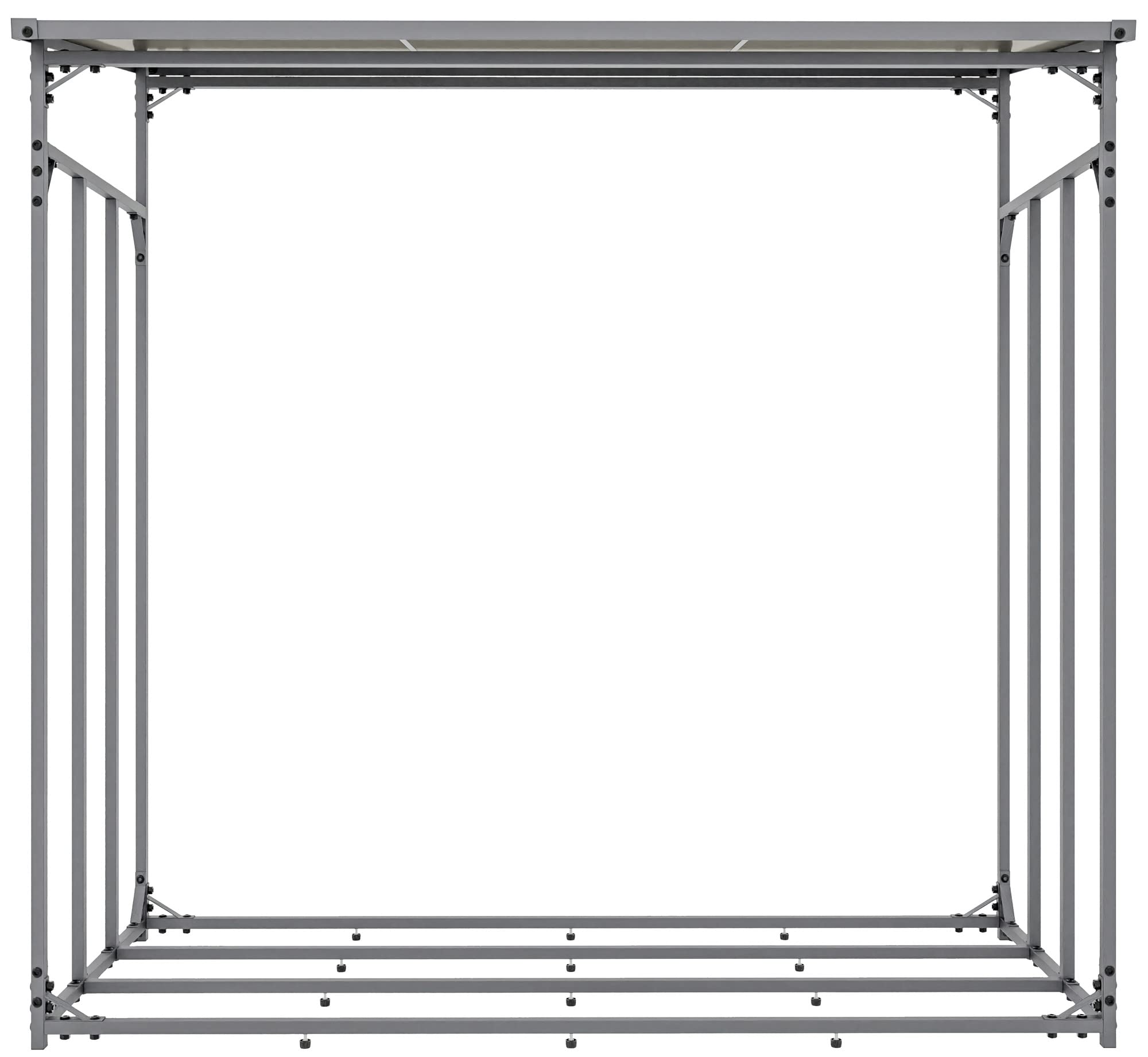 CLP Kaminholzunterstand Ruston Aluminium + Abdeckplane I Kaminholzregal Anthrazit I Holzlager Aus Aluminium I Feuerholzregal Für Außen, Größe:XL