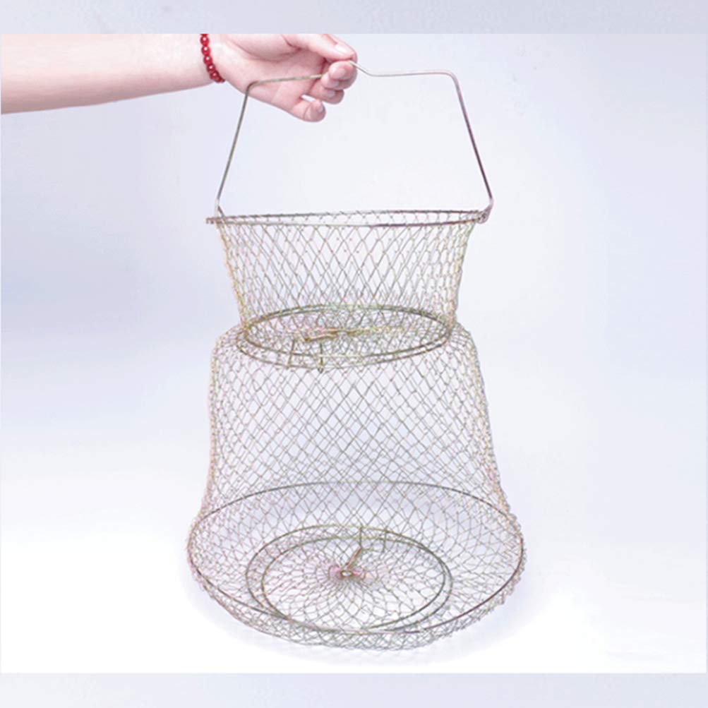 BESPORTBLE Reusen - Red de pesca plegable de metal para pesca