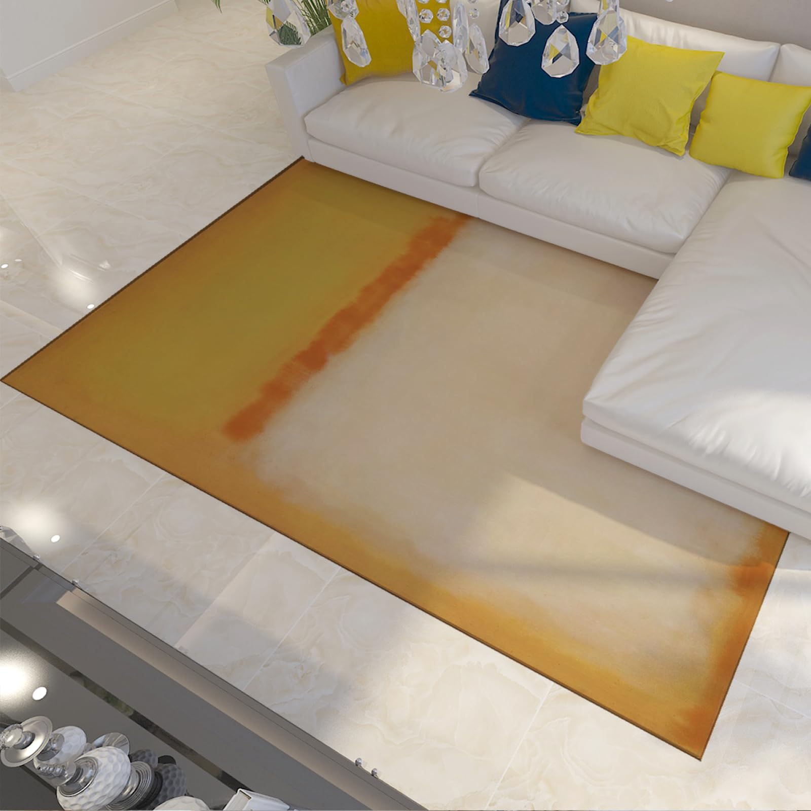 Tapis de chambre d’enfant doux style Mark Rothko blanc peluche