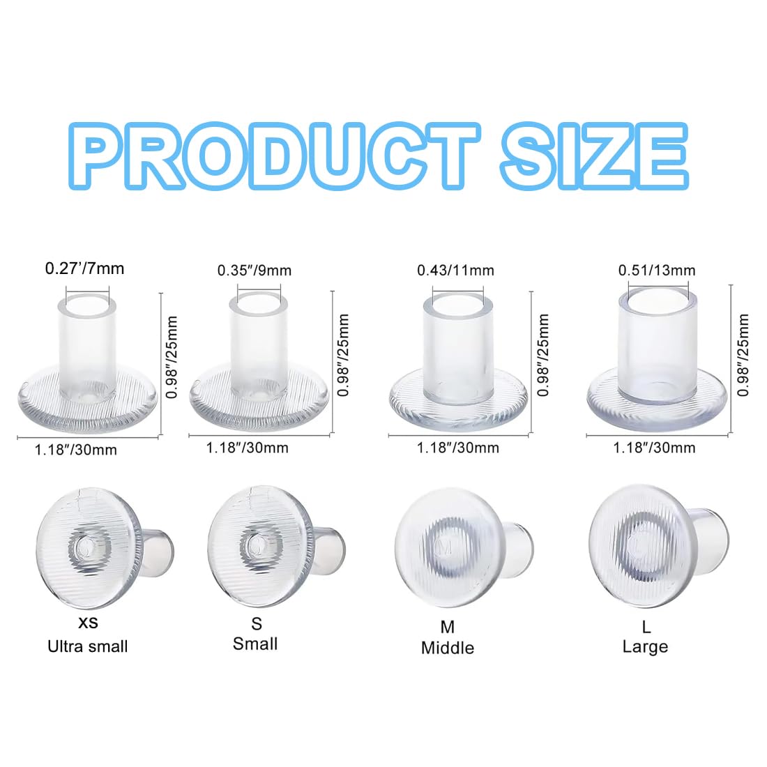 WUSJCOF Cubre Tacones Boda Transparentes, 8 Pares de Cubre Tacones para Mujer, Protectores de Tacones para Zapatos de Tacón Alto, Ideal para Césped y Ocasiones Formales (7 mm, 9 mm, 11 mm, 13 mm)