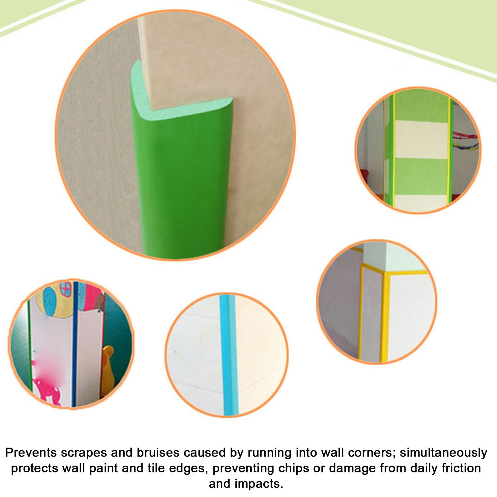 Paraspigoli Angolari, in PVC, Autoadesivi, Para Spigoli per Mobili | Angolari in Plastica, Forma a L a 90°, Profilo Esterno Arrotondato, per Protezione e Decorazione(Orange,4x120cm/1.6x47in)