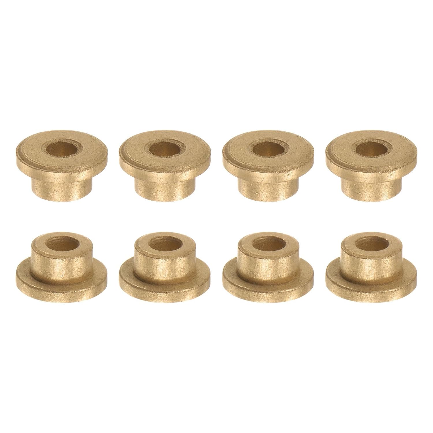HARFINGTON 8pcs Flange Bearing Sleeve 4mm Bore 8mm OD 6mm Length 2mm Flange Thickness Bronze Bushing Self Lubricating Bushings Sleeve for Industrial Equipment