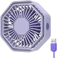 Bigqin USB Asztali Ventilátor 360° Forgó 3 Fokozat Halk Hexagon Lila 1