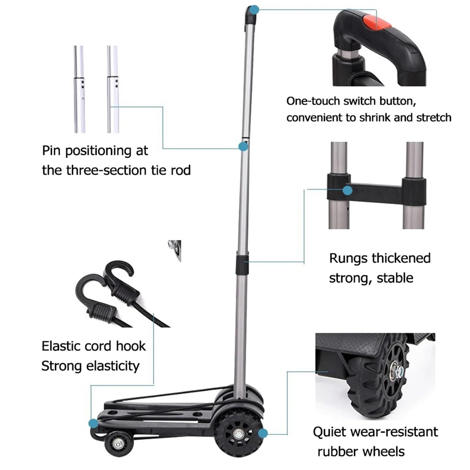 Schwere Faltbare Sackkarre Heavy Duty Faltbare Hand Sack Rad Trolley Klapp LKW Barrow Warenkorb Reise Gepäck Warenkorb Tragbare