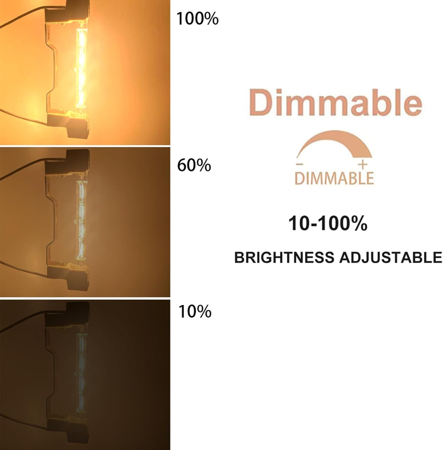 R7S Halogen Lamp 78MM 100W 230V T3 J Type Double Ended Bulb Filament Flood Lights Quartz Tube Bulb R7S 78mm 150W 120V Warm White 10PC 230V-100W