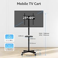 Suport mobil pentru TV MOUNTUP, pentru ecrane de 23-60 inch, tip plasmă, LCD, LED, cu reglare a înclinării și a înălțimii, sarcină maximă 35 kg, VESA 400x400, EU1117B 2