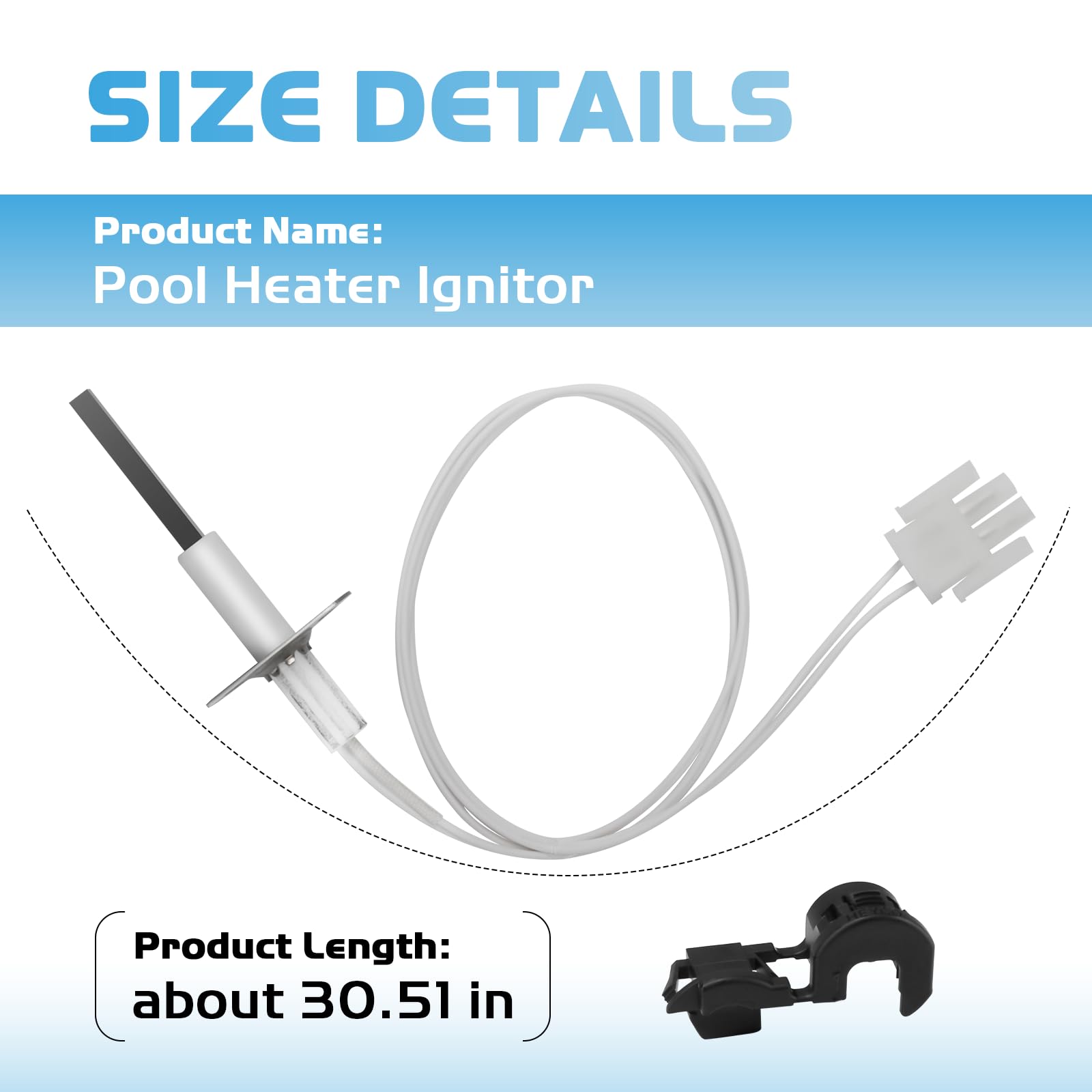 FDXLIGN1930 FD - Kit de repuesto de encendedor para calentador de piscina Hayward Universal serie H de bajo Nox, calentador de piscina, sensor de llama