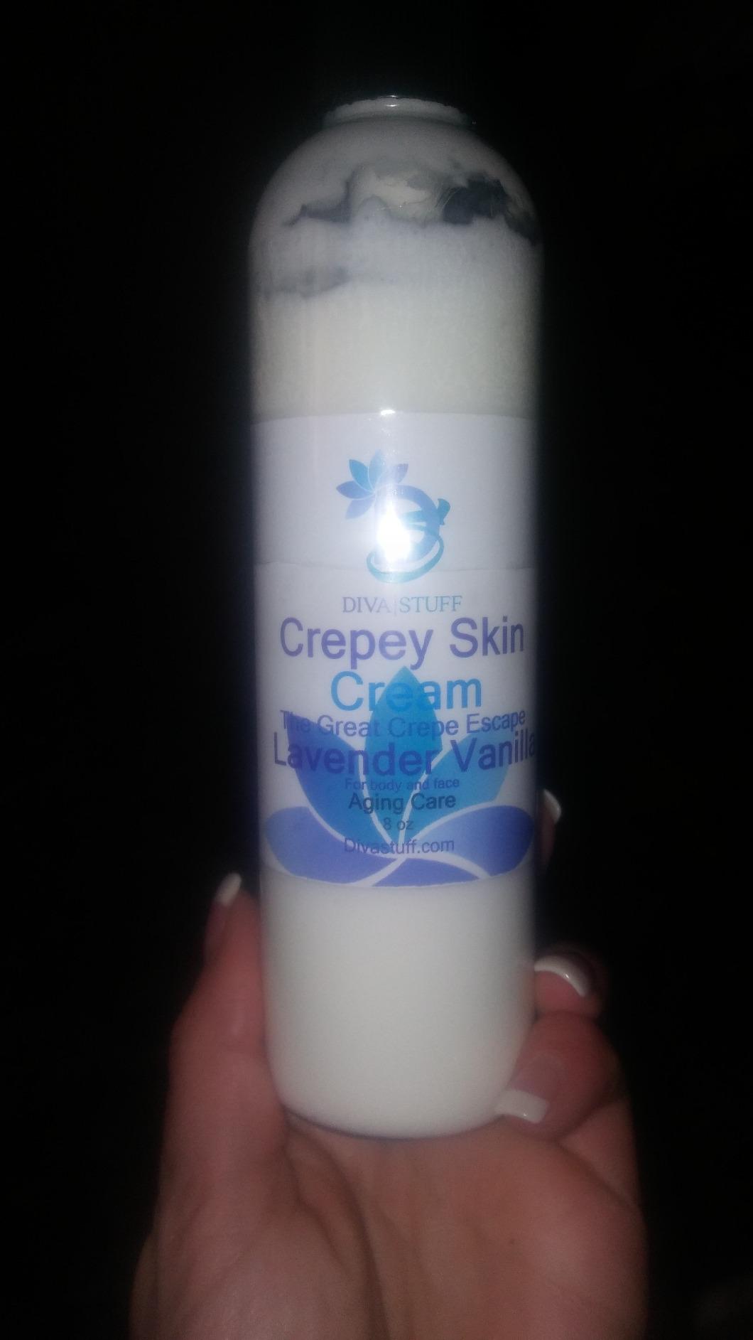 Diva Stuff Crepey Skin Body & Face Cream with Hyaluronic Acid, Alpha Hydroxy and more for Dry & Damaged Skin, 8oz – Green Tea Scent (Made in the USA)