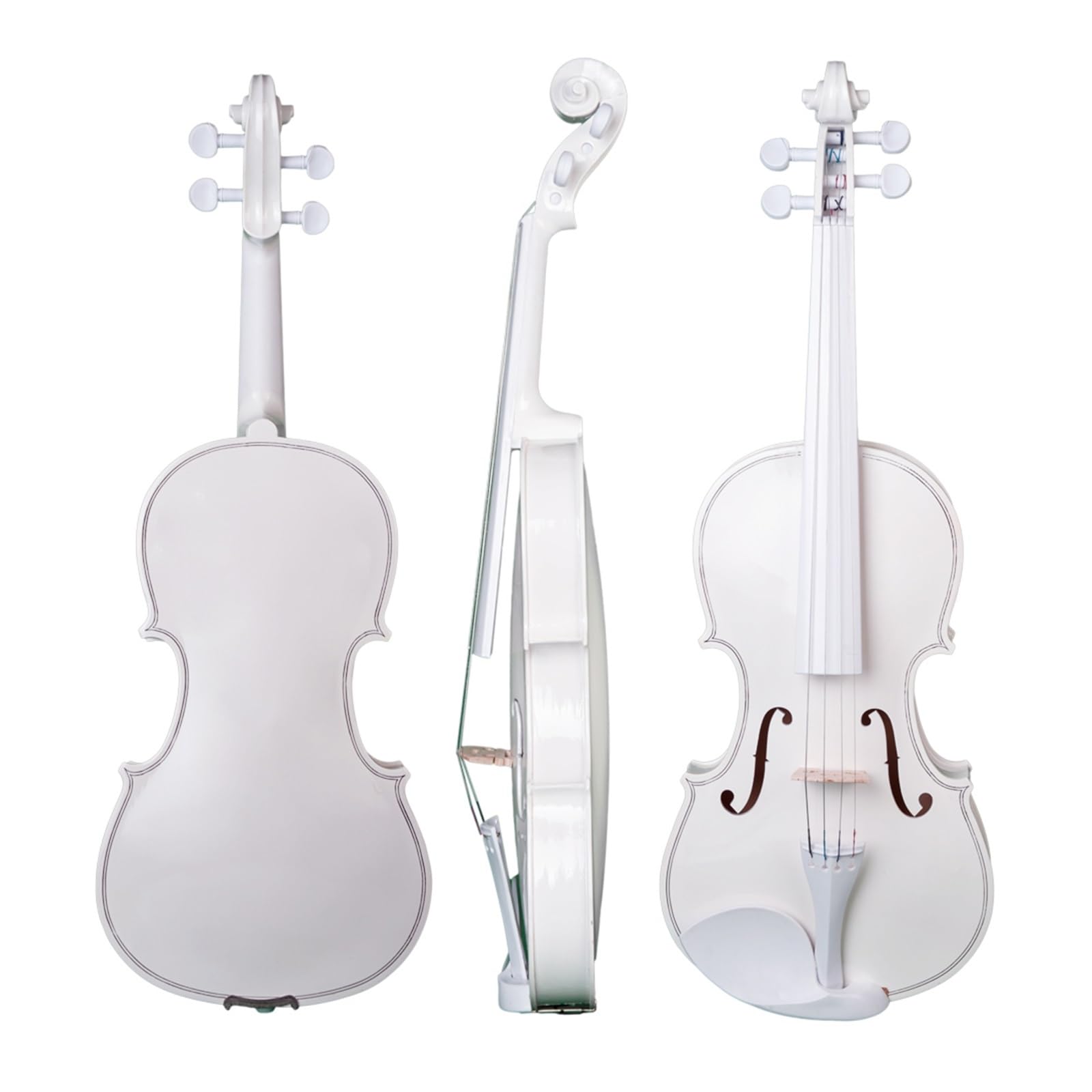Violines Violín Blanco 4/4 para Estudiantes, Violín De Tamaño Completo para Principiantes, Estuche De Violín Ligero Y Delgado, Kit De Puente De Cuerda para Arco De Madera De Brasil